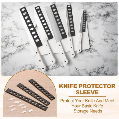 PATIKIL 24Pcs PP Universal Blade Edge Guard Cover, Blade Cutting Edge Sleeve of 8" Blade Cover for Kitchen, Dining Room, Black