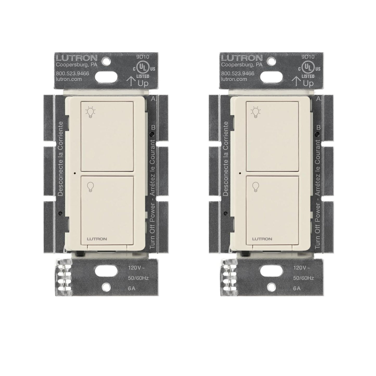 Lutron Caseta Original Smart Light Switch (Lutron Smart Hub Required), for Home, LED Lights, and Fans, 6 Amp, Single-Pole/3-Way, Neutral Required, PD-6ANS-WH, White