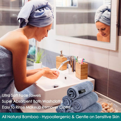 13x13 inch Reusable Makeup Remover Towels, Super Soft and Gentle Face Towels on Sensitive Skin, Extra Large Wash Cloths