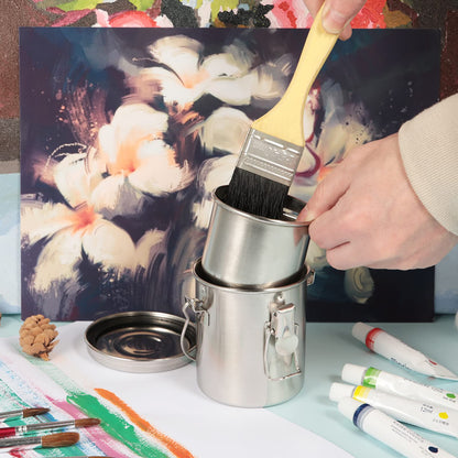 MyLifeUNIT Paint Brush Cleaner, Stainless Steel Brush Holder for Painting, 10oz