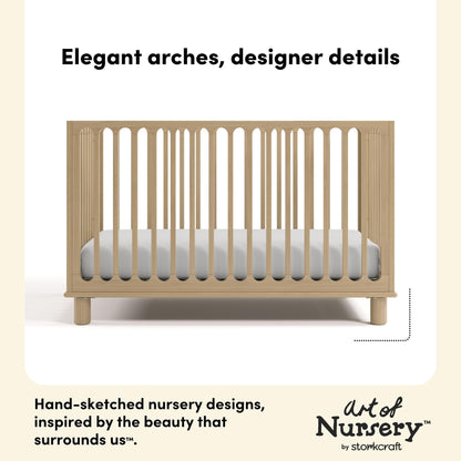 Storkcraft Sicily 3-in-1 Convertible Crib with Toddler Rail Included – GREENGUARD Gold Certified, 100% Solid Wood, Converts to Toddler Bed, Fits Standard Baby Crib Mattress (Driftwood)