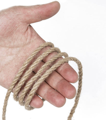 Zakous 5mm Jute Twine, Large Roll of Natural Jute Rope 328 Feet, Heavy Duty and Thick Twine Hemp Rope for DIY Arts Crafts, Gardening, Bundling，Home Decorating, Cat Scratching Post