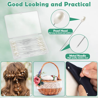 Paxcoo Floral Tape and Floral Wire Arrangement Tool Kit with Green Tape, Floral Wire, Boutonniere Flower pin, Cutter, White Ribbon and Elastic Pearl Wrist Corsage Bands for Bouquets