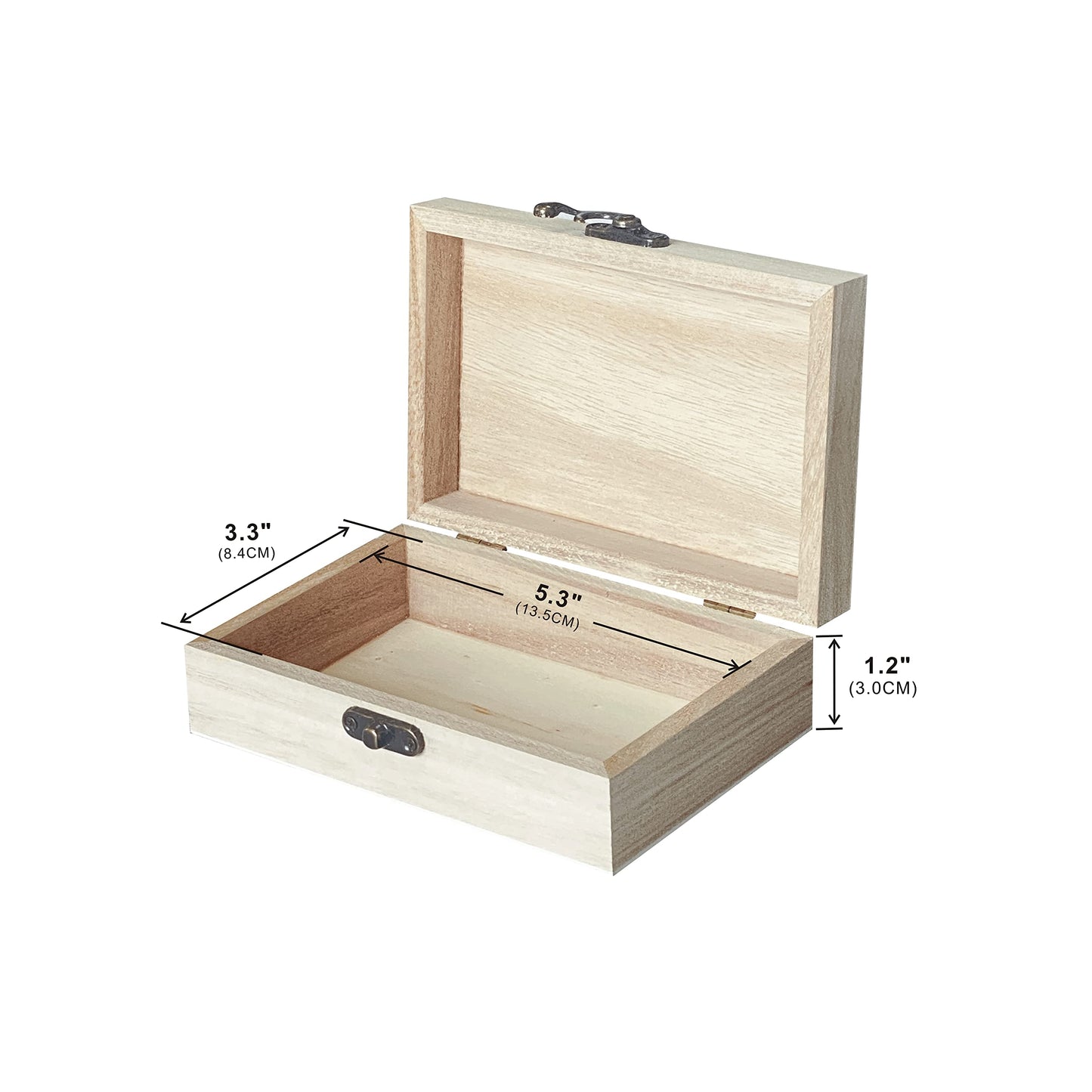 Cregugua 8 Pack 6 X 4 X 2 Inch Unfinished Wooden Box For Crafts Small Keepsake Box Treasure Chest Wood Jewelry Box