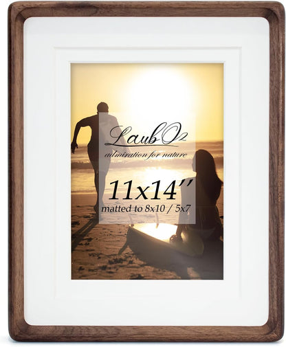 11x14 8x10 5x7, Wooden Large Picture Frames Matted to / Natural Black Walnut Frames Brown
