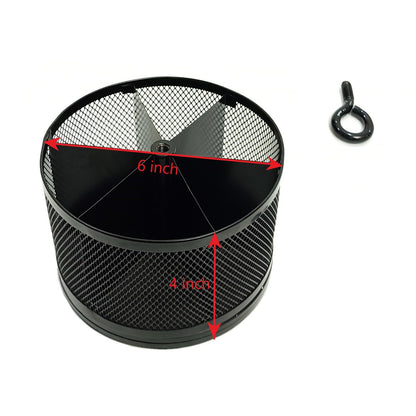 SETTFRFE Rotating Pen Holder for Desk,6-Compartment Metal Pen Container with Handle, Multi-Functional Desk Organizer for Office Supplies, Art Tools &Makeup Brushes, Black (Metal Mesh Style)