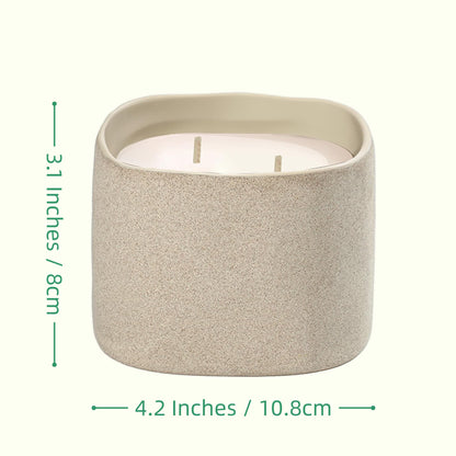 Scented Soy Candles, Large Candle 3 Wicks 19.5oz Japanese Cherry Blossom Ceramic Jar Lava Collection, Gorgeous Gifts for Birthday Thanksgiving Christmas (14.5oz-Sandalwood)