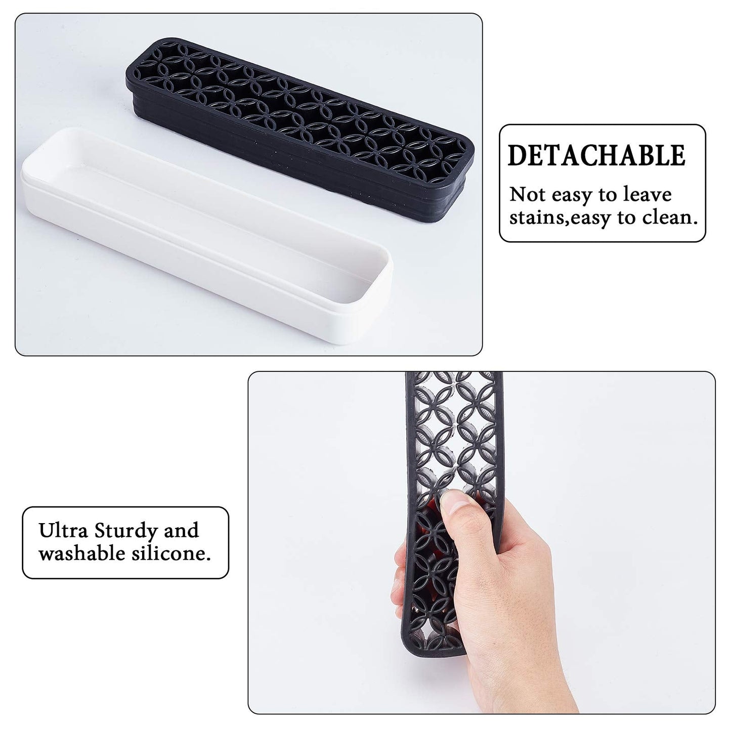 GORGECRAFT Sew Desktop Organizers Silicone Makeup Brush Holder Cosmetic Painting Pen Holders Storage Box Make up Brush Sewing Tool Stand Holder for Stash Store Brush Toothbrush (Black)