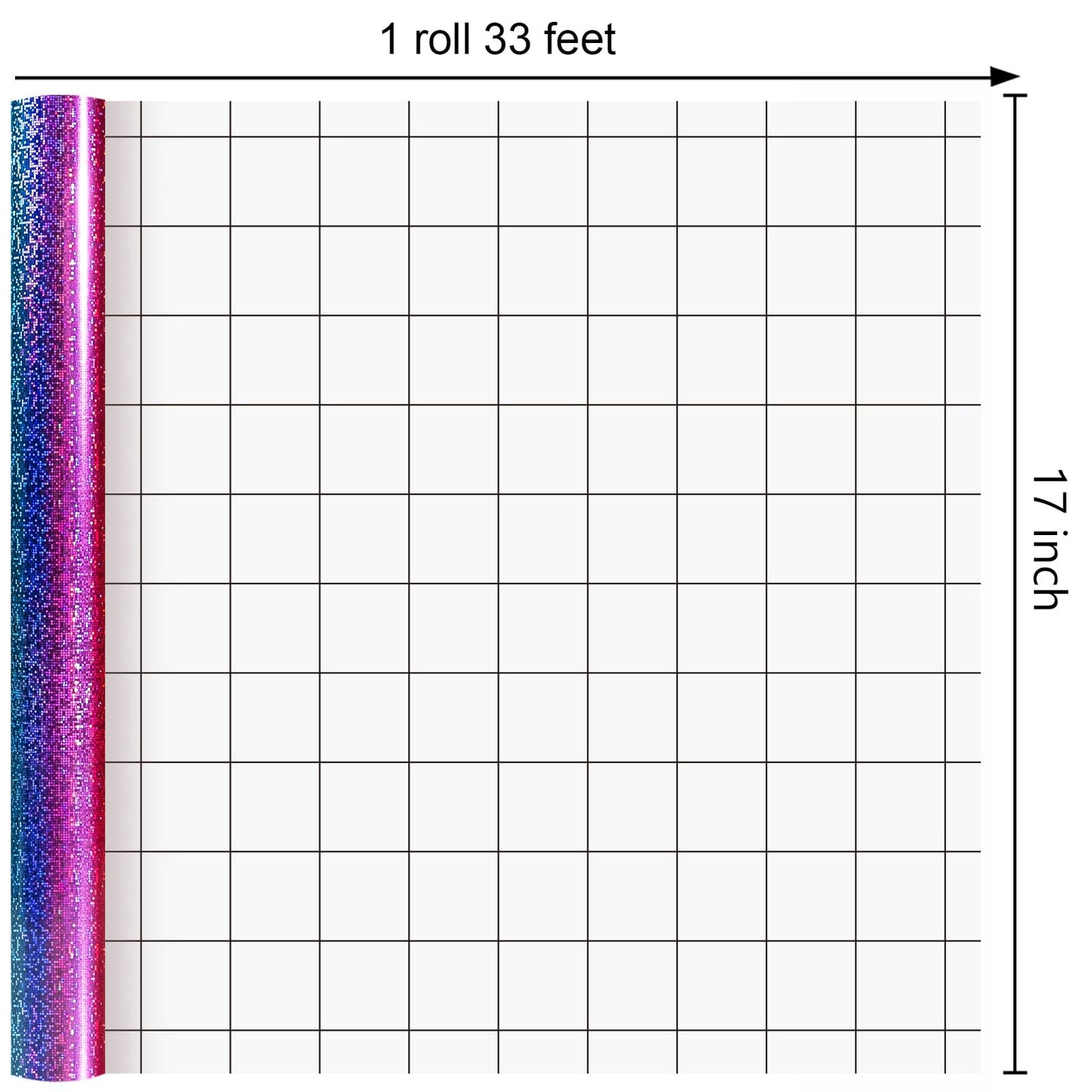 Merture 17 In X 33 Ft (46.5 sq.ft.) Rainbow Holographic Wrapping Paper Roll, Striped Glitter Gift Wrap for Disco Party, Wedding, Birthday, Christmas, Bridal Shower, Graduation