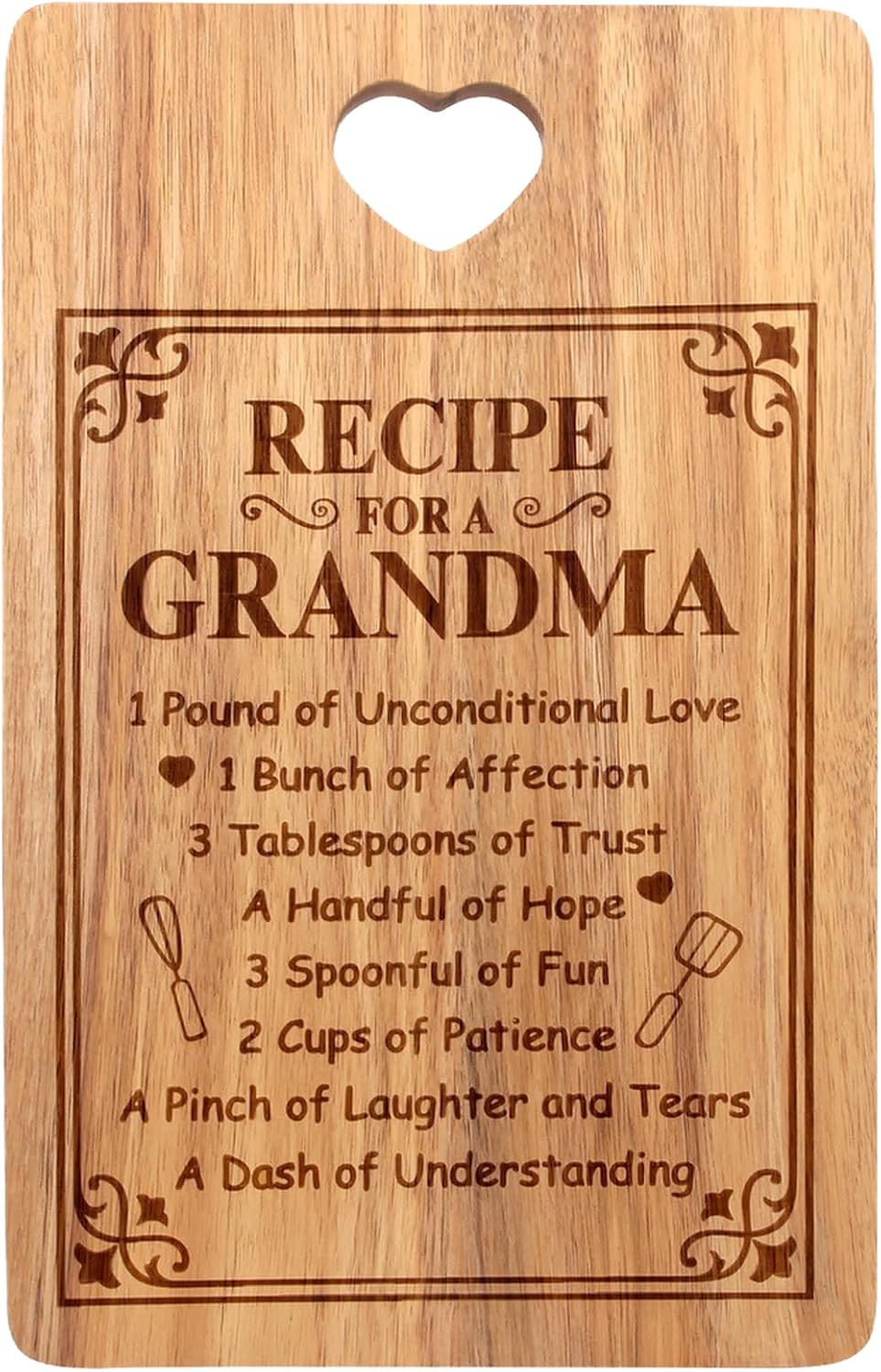 Wooden Cheese Charcuterie Boards - Thoughtful Gifts for Grandma, Unique Kitchen Present for Mother's Day, Christmas