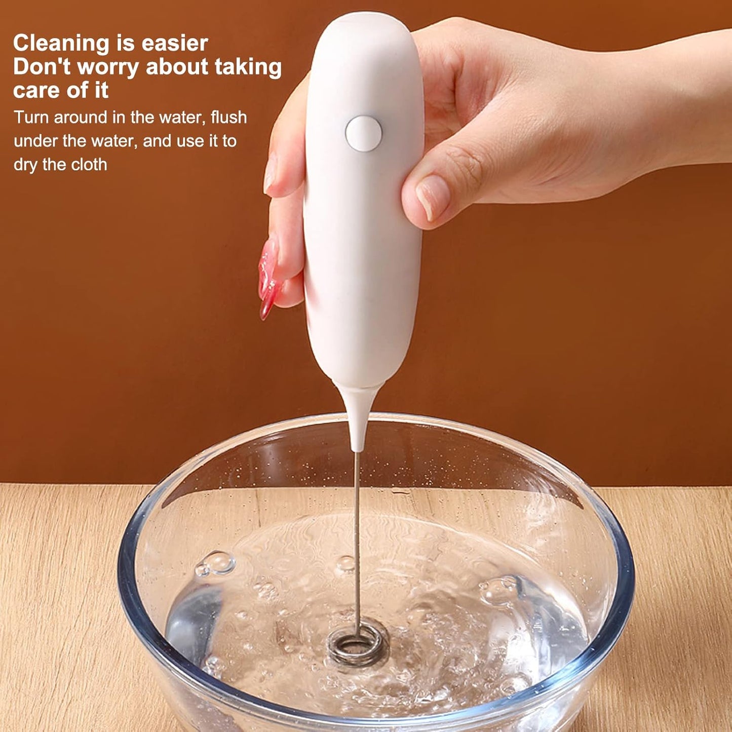 Handheld Battery Operated Milk Frother, Electric Foam Maker, Egg Beater for Coffee, Latte, Hot Chocolate, Mini Drink