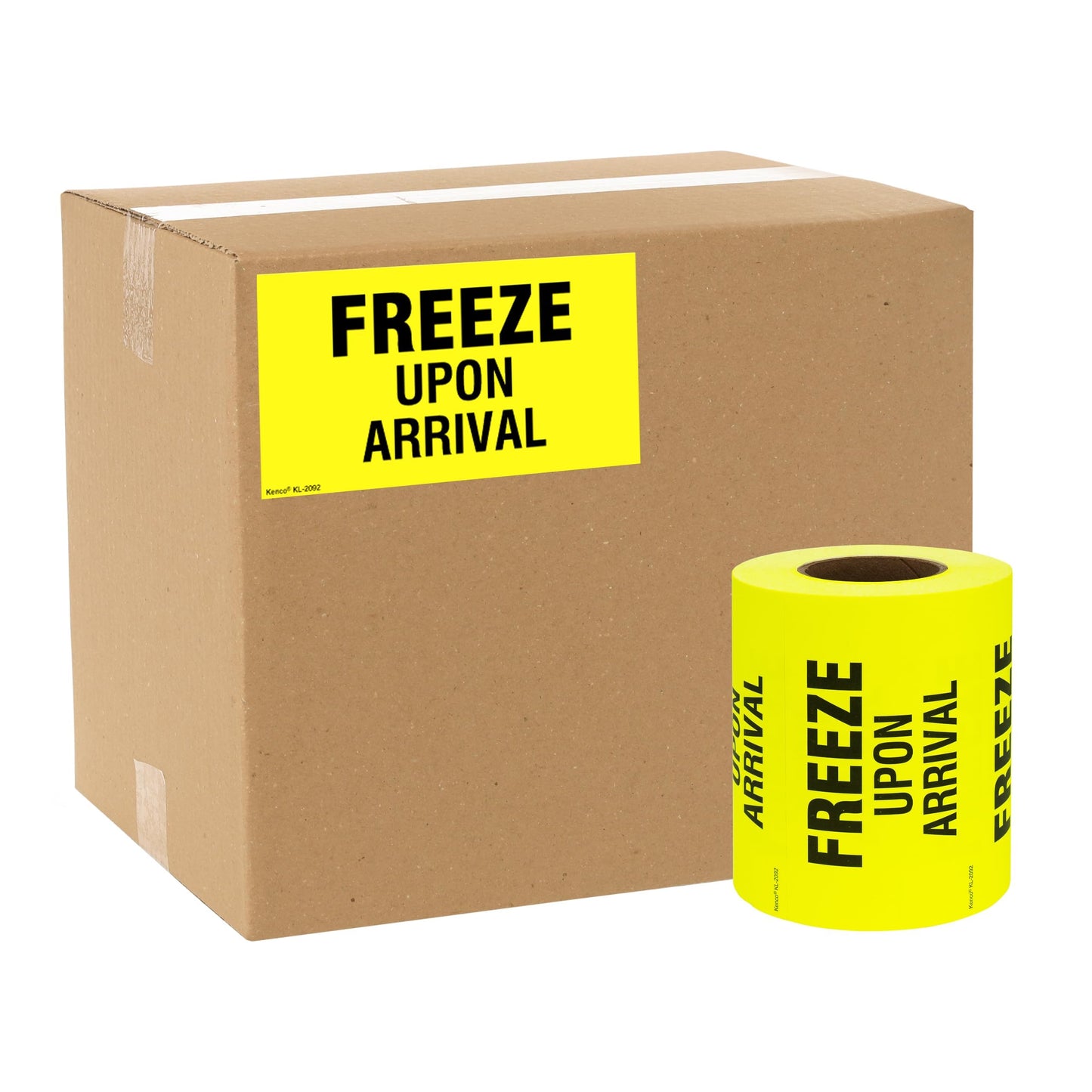 Kenco 3" X 5" Freeze Upon Arrival Fluorescent Shipping Label Stickers for Shipping and Packing - 500 Labels Per Roll