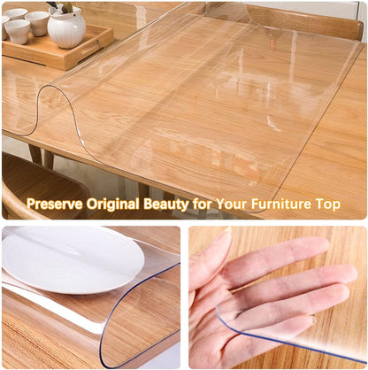 12 14 Inch Clear Table Protector X Thick Plastic Table Cover Protector Waterproof PVC Clear Tablecloth Protector Pad