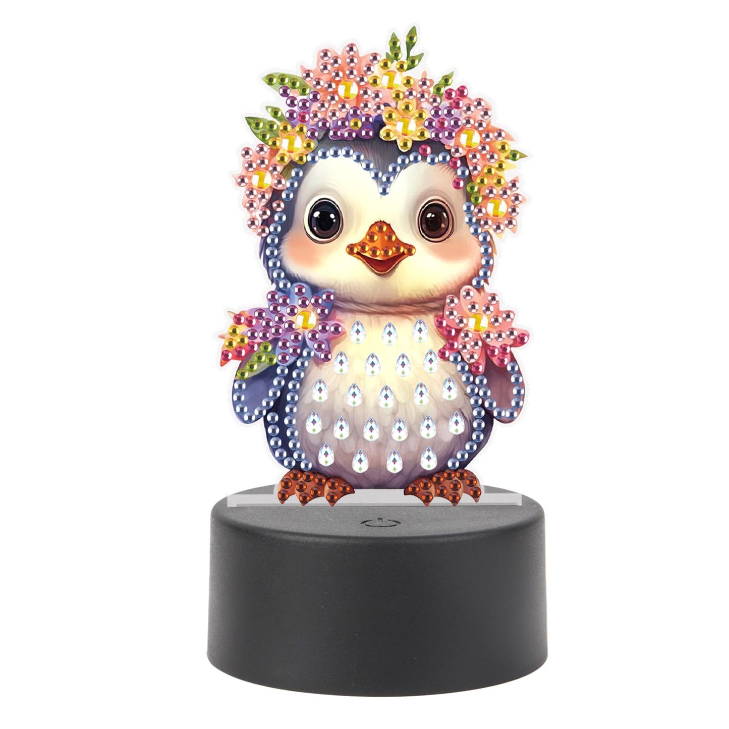 JZHYOAN Owl Diamond Painting Night Light for Adult DIY Animal Light Board Diamond Art Table Lamp Gift Gem Painting Table Lamp Mosaic Cross-Stitch Set Gift for Table Desk Bedroom