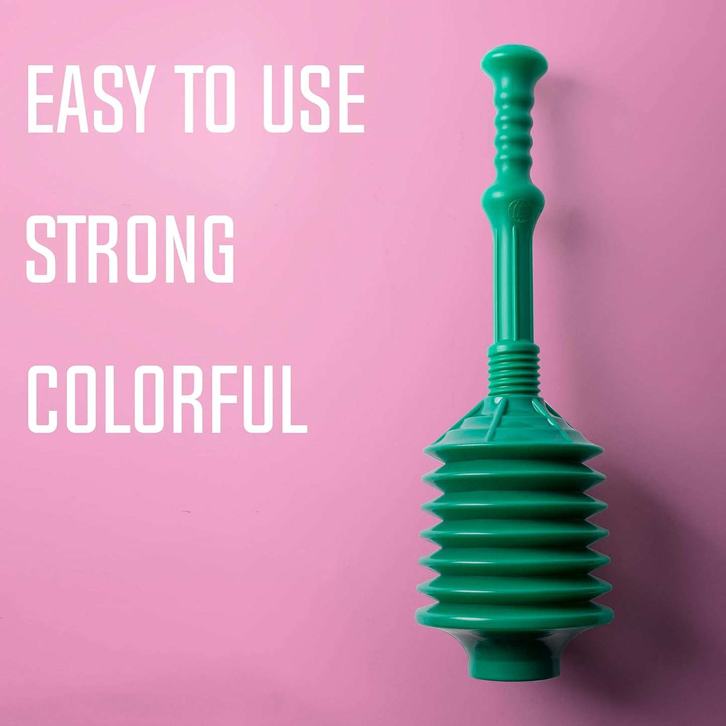 JS Jackson Supplies Professional Bellows Toilet Plunger, High Pressure Thrust for Heavy Duty Clogs, Green