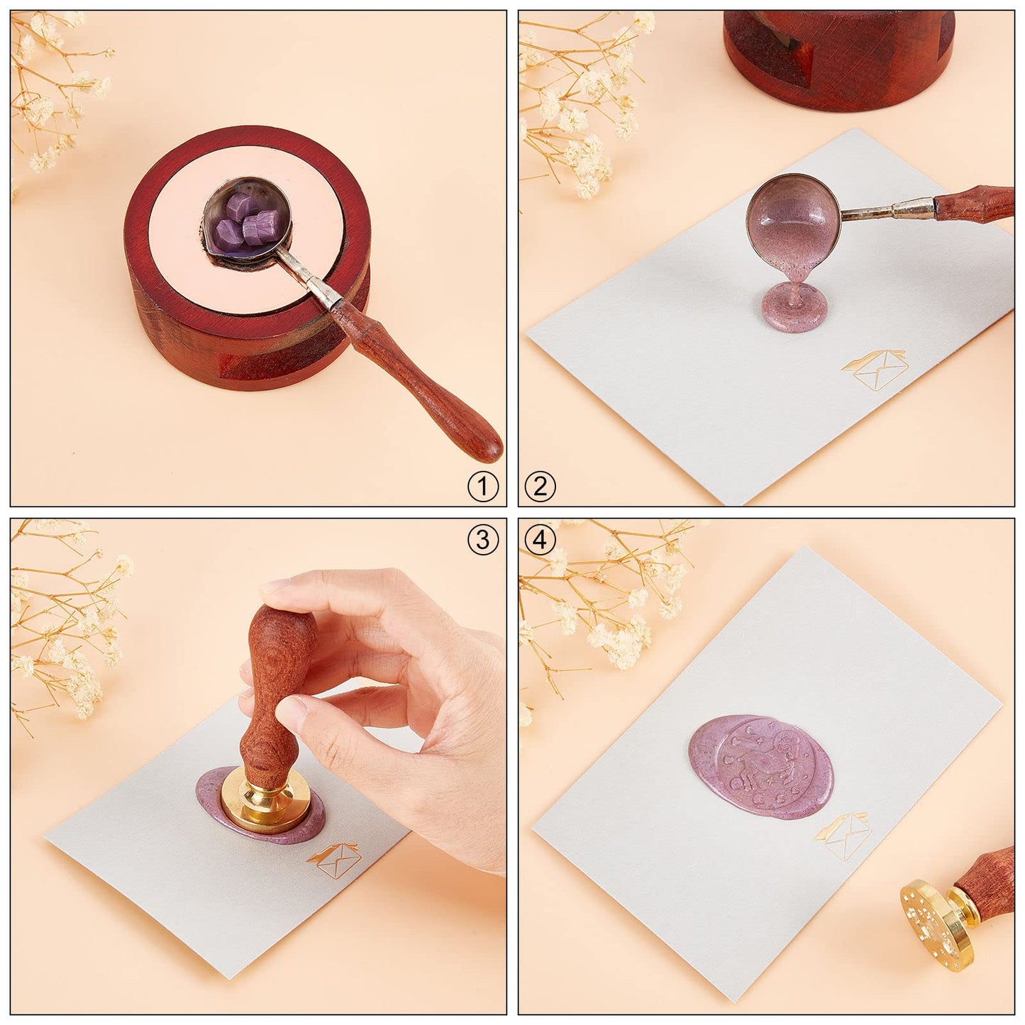 CRASPIRE 12pcs Constellations Wax Seal Stamp Set Tarot Magic Sealing Stamp Heads Kits with 2pcs Wood Handle for Wedding Invitations Envelopes Birthday Gift Cards Scrapbooking