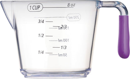 Colourworks Measuring Jug Set, 3-Piece Plastic Jugs with 200, 400 and 900ml, Purple
