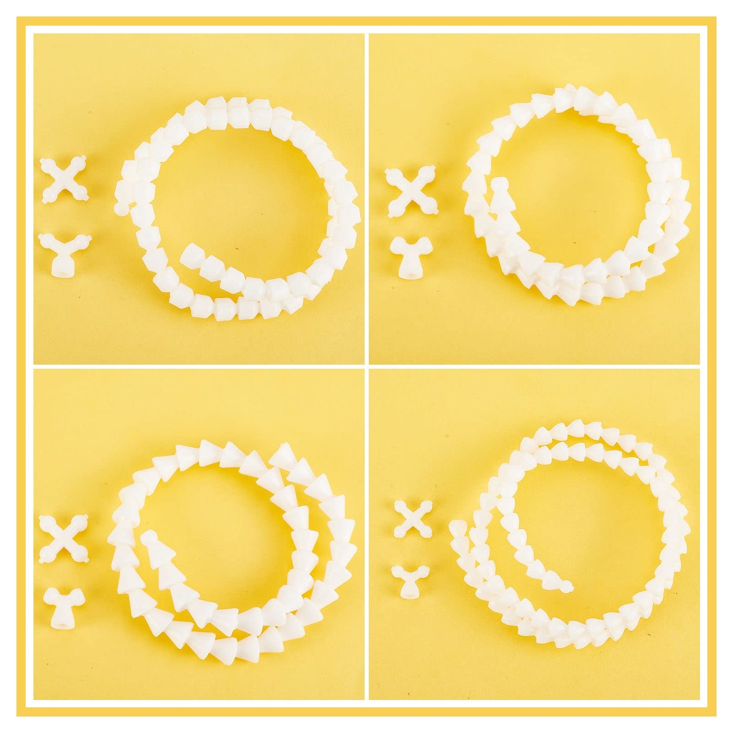 OLYCRAFT 4 Sets Jeton Ball Socket Skeleton Joint White Adjustable Flexible Armature Skeleton Joints with Y & X Chest Connectors Flex Ball Socket for Plush Doll Making
