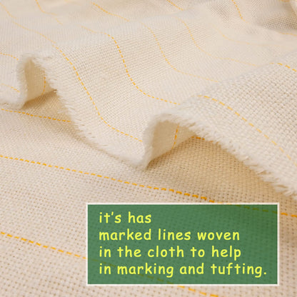 83"x39" Primary Tufting Cloth with Marked Lines, 70.9"x31.5" Tufting Rug Backing Fabric, Large Monk Cloth Kit,Rug Tufting Supplies,Rug Making Supplies