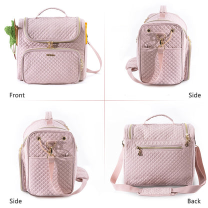 MYBAGZING Crochet Bag Organizer - Quilted Storage Bag with Hanging Hook, Ideal for Knitting & Crochet Accessories