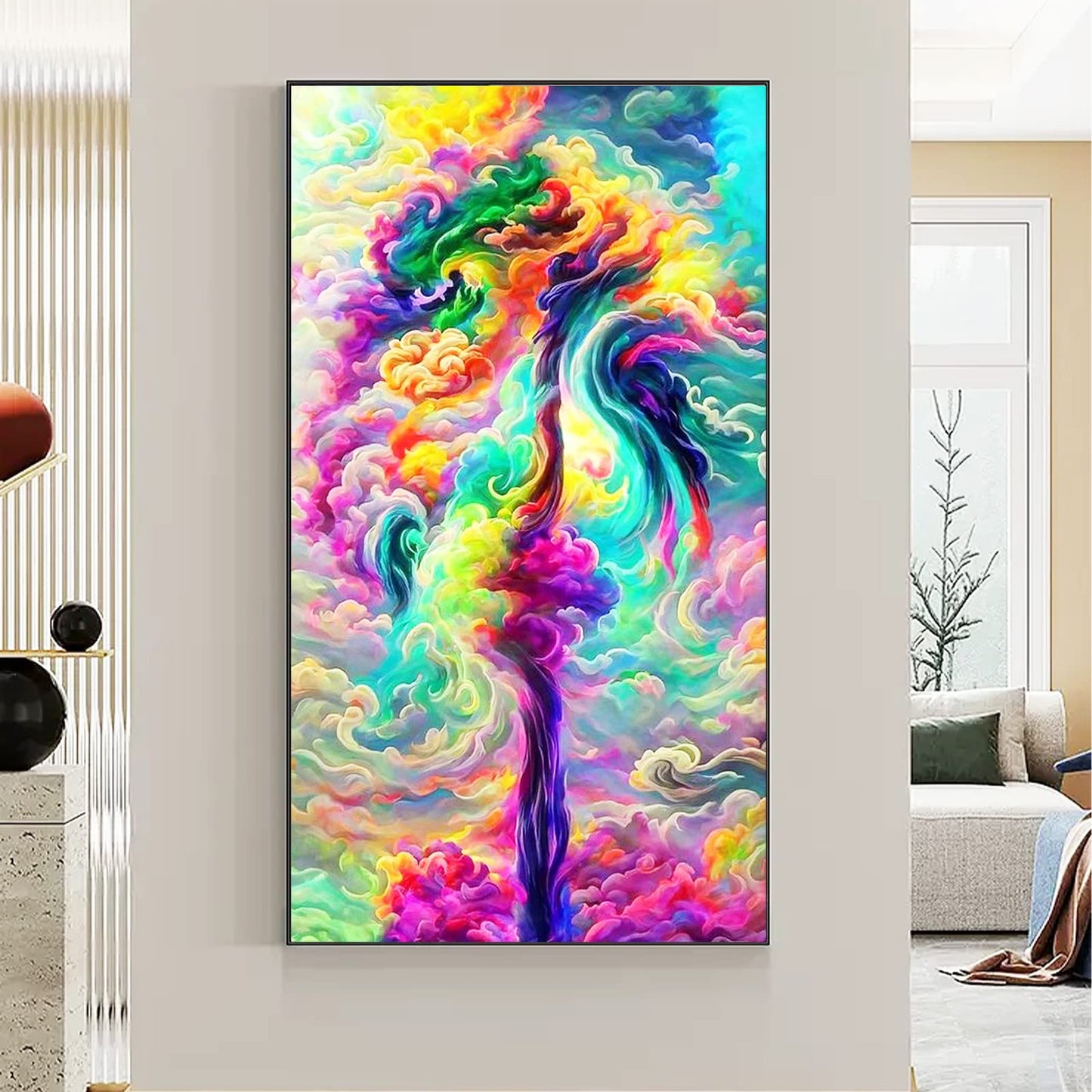 JATOK Abstract Large Diamond Painting Kits for Adults (27.6 x 15.7 inch), 5D Diamond Art Full Round Drill DIY Embroidery Pictures Arts Paint by Number Kits for Home Wall Decor