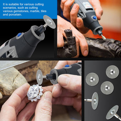 Diamond Grinding Burr Bit Set,Diamond Drill bit for Rotary Polishing Tool, Stone Rotary Tool Accessories with 1/8 Inch Shank for Stone,Ceramics Carving, Glass, Jewel Engraving Polishing- 32pc Set