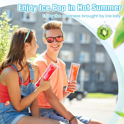 450 1 (3 10 Inch) Hoolerry Pcs Disposable Ice Mold Bags with Silicone Funnel Freezer Tubes with Zip Seals Candy Ice
