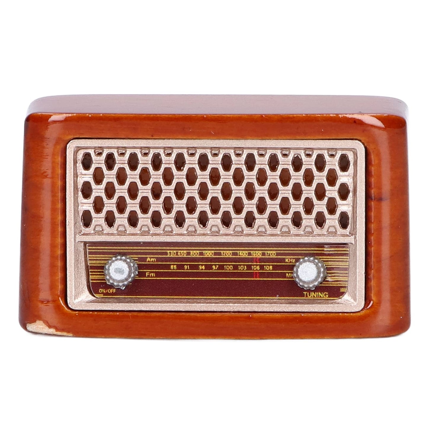Dollhouse Furniture, 1:12 Miniature Exquisite Wooden Alloy Radio, Classic Exquisite Cute Miniature Radio Model, Dollhouse Decoration Accessories