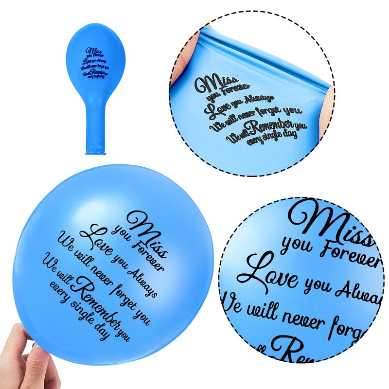 Skylety 36 Pieces Memorial Balloons to Release in Sky Memory Peace Dove Balloons Helium for Funeral, Condolence, Funeral, Anniversary, Memorial Services(Blue)