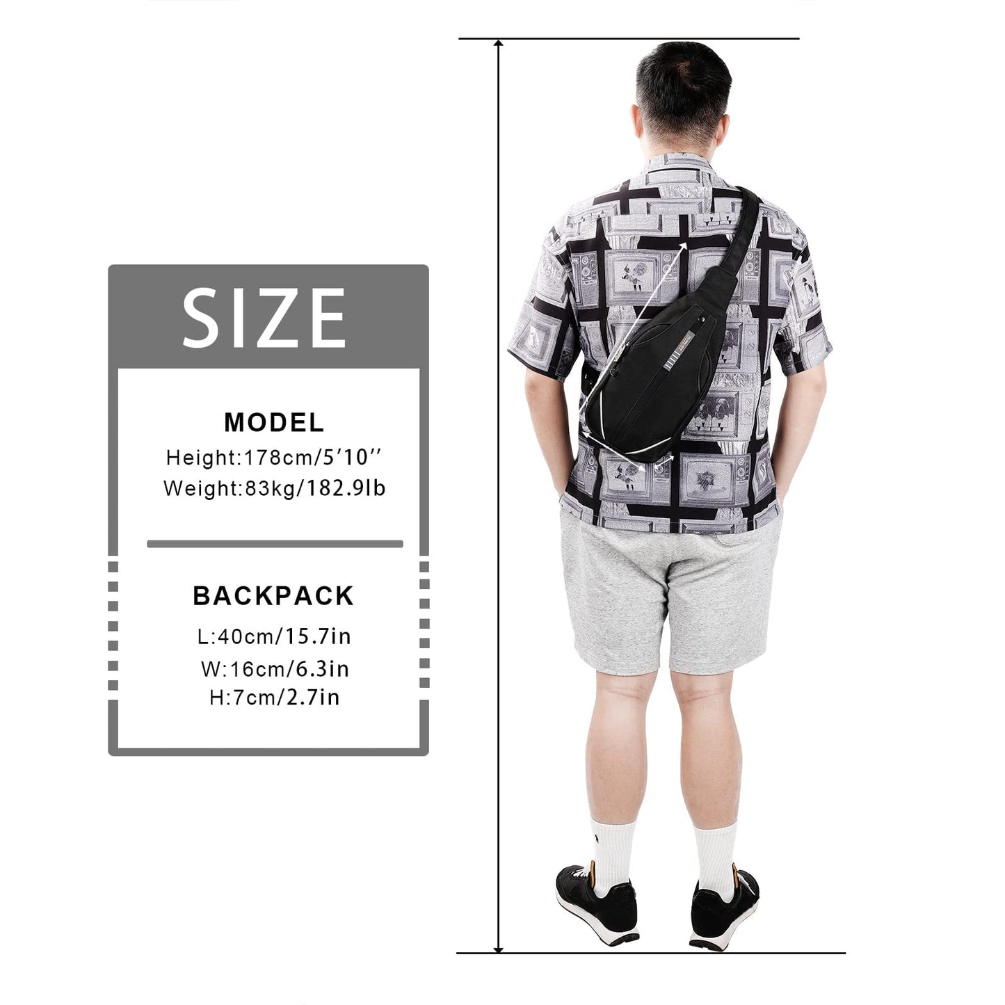 WATERFLY Small Crossbody Sling Backpack,Anti Theft Backpack for Traveling Mini Sling Purse Chest Bags for Men&Women Multipurpose Casual Daypack Hiking Shoulder Bag