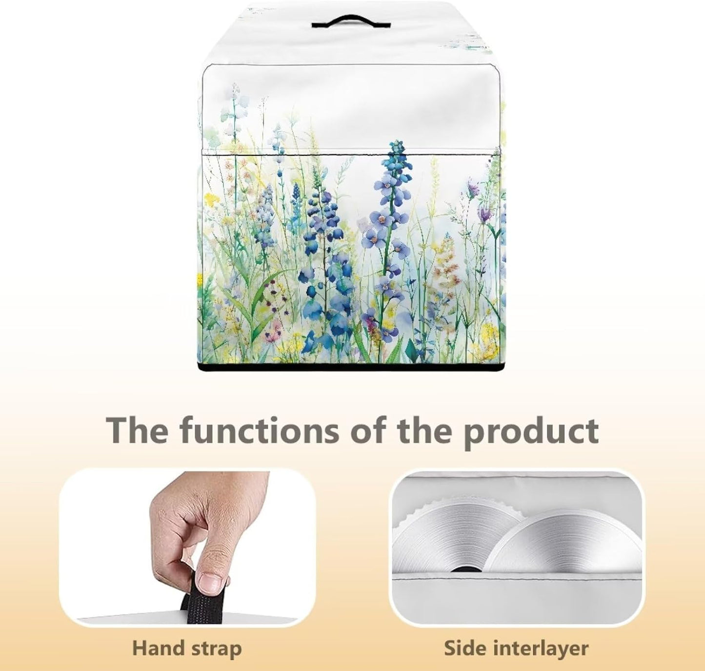 Kitchen Appliance Cover for Food Slicer, Dust-Proof Washable Electric Appliance Protective Cover with Side Pocket