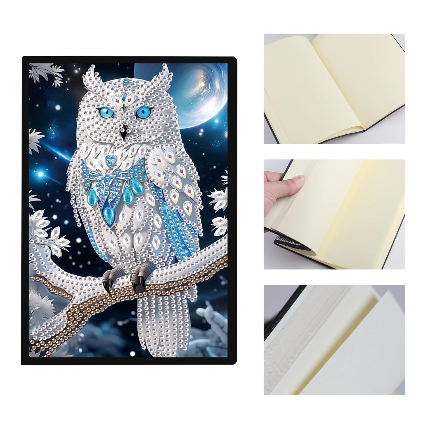DCIDBEI Diamond Painting Owl A5 Notebook Kit for Adults - Modern Style, Multicolor, Non-Foldable
