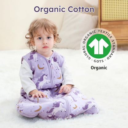 Yoofoss Baby Sleep Sack - 100% Organic Cotton Wearable Blanket for 6-12 Months | TOG 2.5, Warm & Comfy