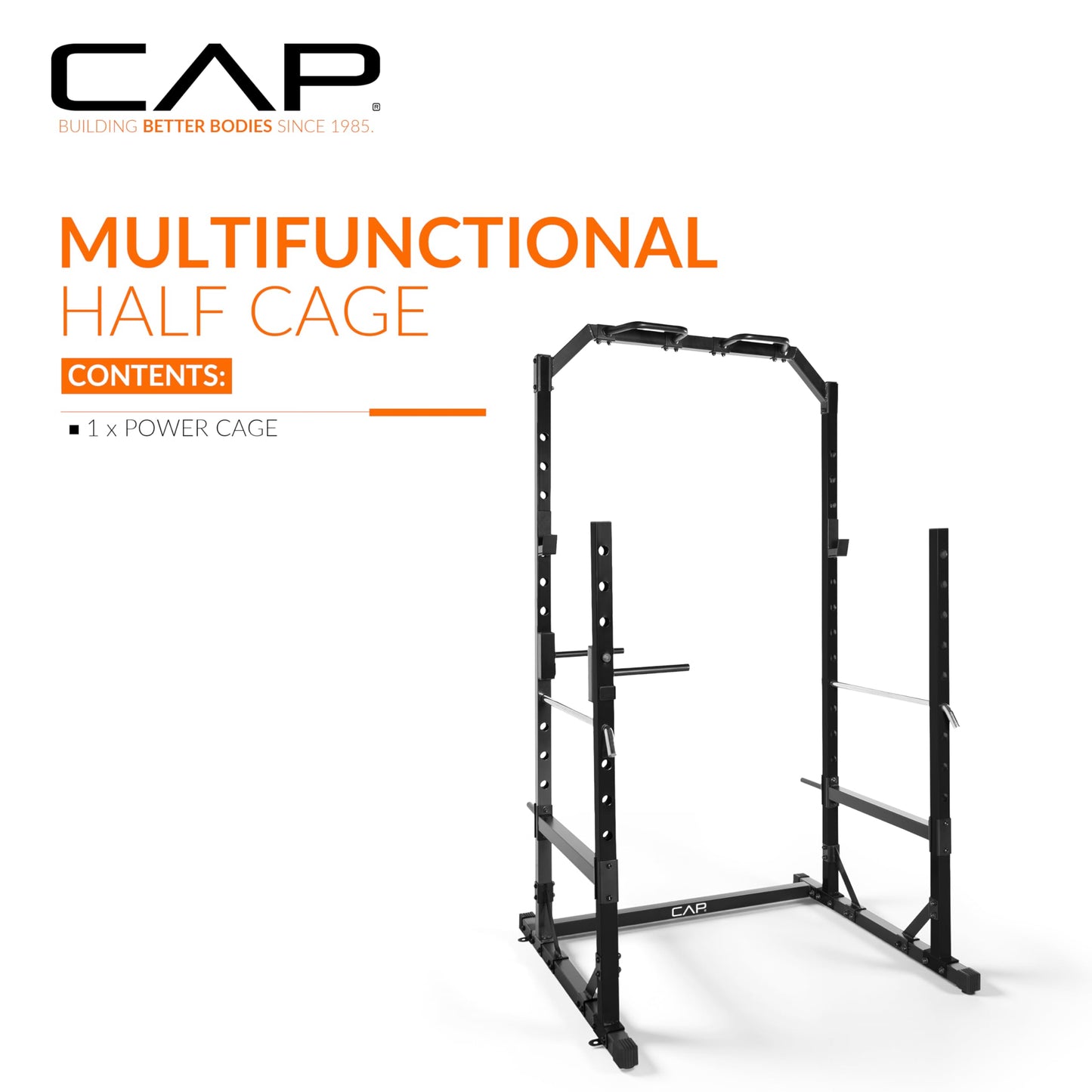 CAP Barbell Multi-Use Power Rack – Heavy-Duty Power Cage with Pull-Up Bar, Dip Handles, and J-Cup Catches – Strength Training Gym Rack for Home or Garage Gym | Green