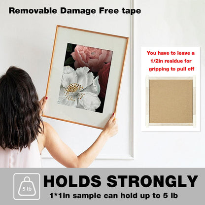 Hasaky Removable Double Sided Tape 18ft, Picutre Hanging Strips Damage Free,Heavy Duty Mounting Tape Wall Adhesive Strips for Poster Carpet Rug Art Craft Scrapbook