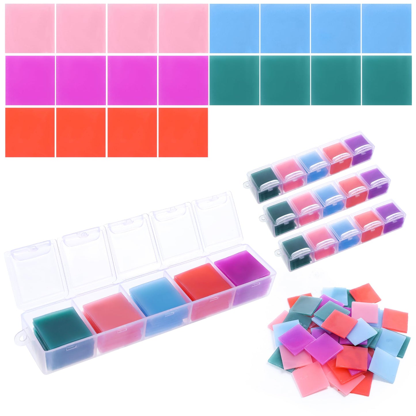 LYMUSUMI 180 Pcs Diamond Painting Glue Clay DIY Wax Set for 5D Diamond Art Accessories Tools with 4 Storage Box