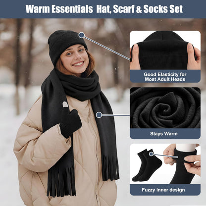 Shyyween Homeless Care Package Supplies Bulk Winter Emergency Blankets Beanies Hat Gloves Scarves Socks Bags for Men Women(6 Colors,300 Pcs)