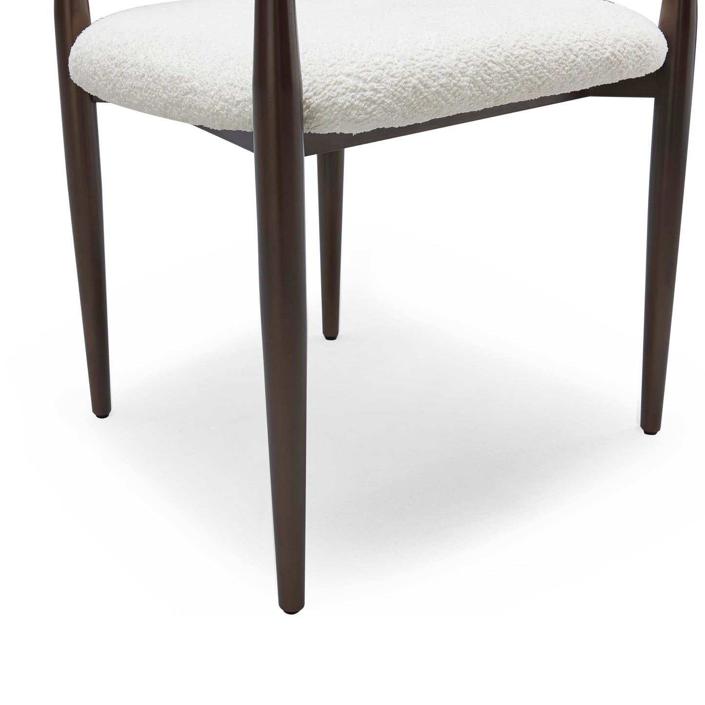 Christopher Knight Home Set of 2 Jetson Modern Curved Open Backrest Fabric Upholstered Dining Chairs, Side Chair for Dining Room/Kitchen, Iron Toothpick Frame, Golden Amrest, White Beige+Gold