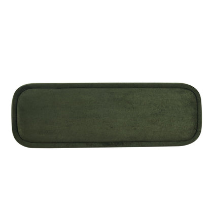 Christopher Knight Home Damas Fabric Upholstered Dining Bench, Wooden Entryway Bench, Long Sofa Footstool for Living Room, Bedroom End of Bed Bench, Olive Green+Walnut