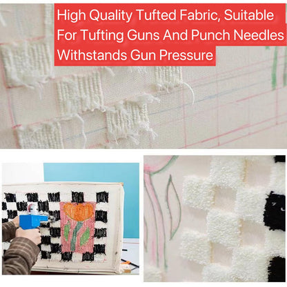 85" X 80" Large Marked Primary Tufting Cloth - Large Monk's Cloth for Rug Tufting and DIY Rug-Making with Tufting Guns and Punch Needles
