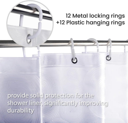 LiBa PEVA Shower Curtain Liner - 8G Waterproof, 72x72 Inch with Magnets & 12 Plastic Rings | Oceanic Gradient Design