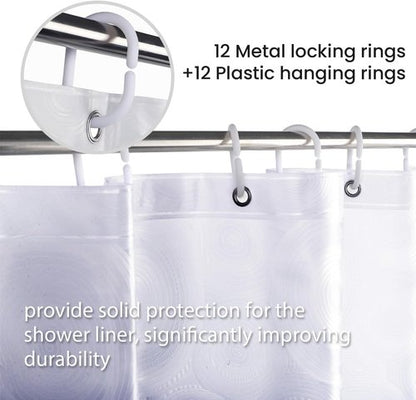 LiBa PEVA Shower Curtain Liner - 8G Waterproof, 72x72 Inch with Oceanic Gradient & Magnets