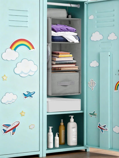 3-Shelf Closet 2 Pack Closet Closet 22.8" 11" 11" punemi Hanging Organizer, Hanging Organizer with Drawers, Foldable