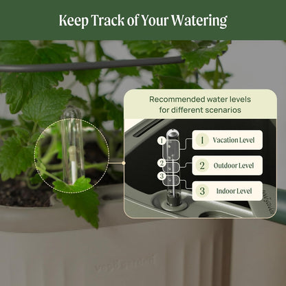 Countertop Vego garden Mini Planter Indoor Pots with Trellis Self-Watering Herb Planter for Climbing Vegetables Flowers