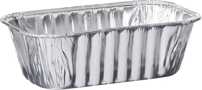 PLASTICPRO 1 Lb 100 Pack Disposable Loaf Pans, Aluminum Tin Foil Meal Prep Bakeware for Baking Cakes and Bread