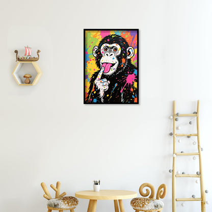 JZHYOAN Monkey Diamond Art Kits for Adults DIY Animal Diamond Painting Kit 5D Full Drill Round Painting for Beginners Home Wall Decor Crystal Rhinestone Round Gem Art Craft Embroidery Kits 30x40cm