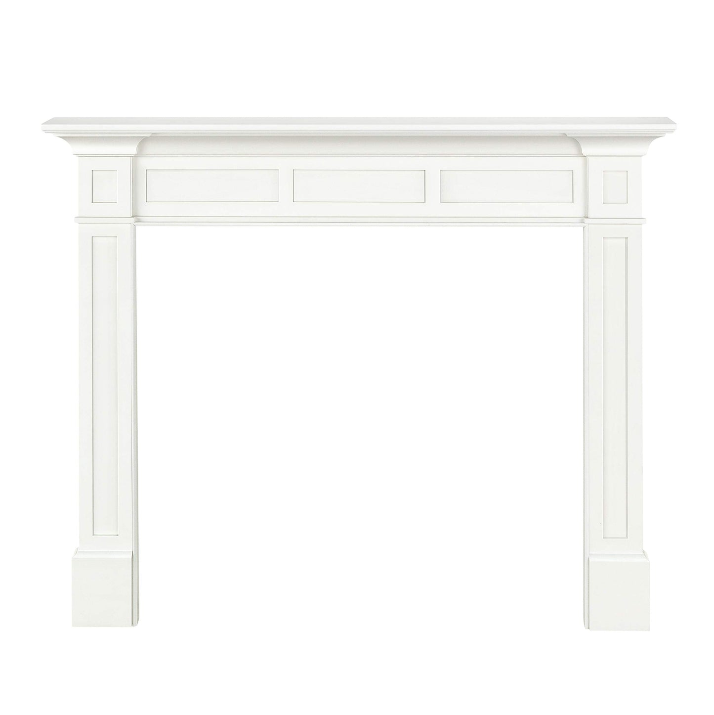 Pearl Mantels ARYB56515 Furniture for Your Fireplace, Premium Grade A MDF Mantel Surround, Crisp White Paint, Interior Opening 56" W x 42" H