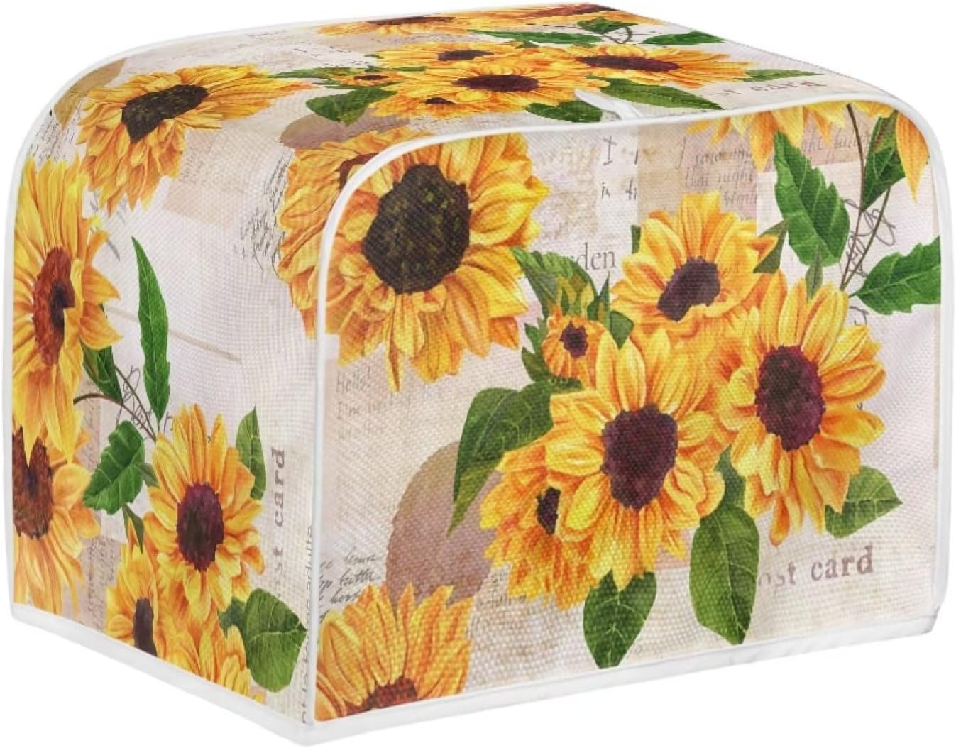 Sunflowers Print Kitchen Appliance Cover, 2 Slice Toaster Flower Accessories, Stain Resistant Coffee Maker Protector