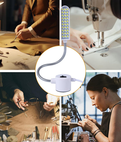 Weftnom 30 LED Sewing Machine Light, Portable Flexible Gooseneck Work Light with Magnetic Mount for Janome, Singer, Brother, Drill Presses, Desks, Crafts, Workbenches, and Lathes