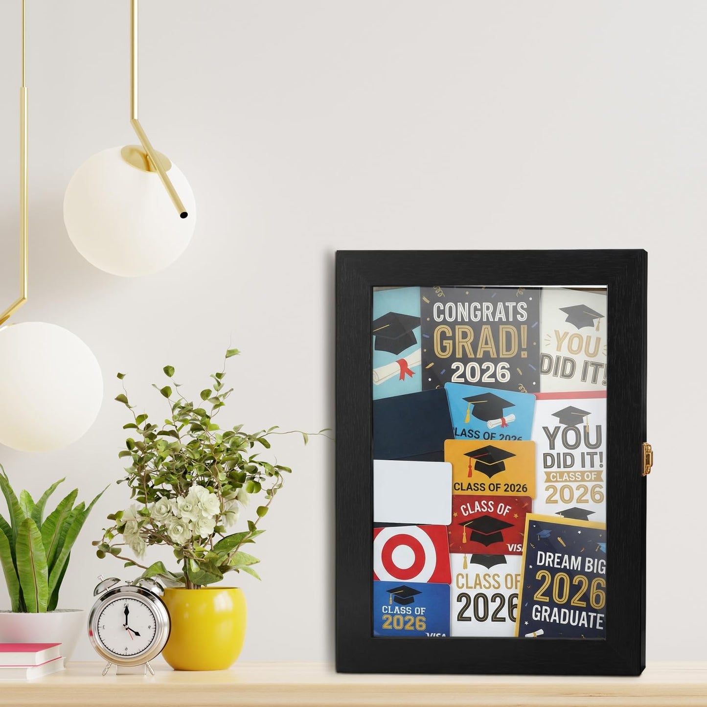 BrightRow Graduation Shadow Box Frame 11 x 14'' Large Wooden Graduation Shadow Boxes Display Cases Picture Frame Memory Box for Cap Gown Diploma Stole Cords Keepsake Award Medal Photo Grad Party Decor